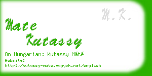 mate kutassy business card