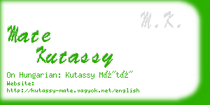mate kutassy business card